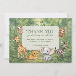Wild One Jungle Baby Shower Thank You Card