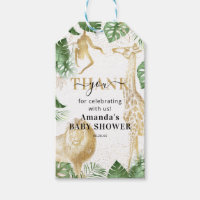 Wild One Jungle Baby Shower Thank You Favor Gift Tags