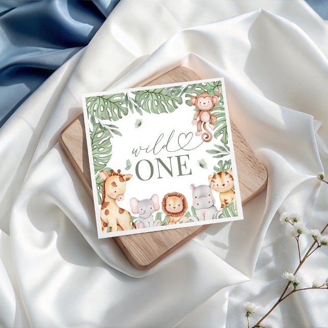 Wild One Jungle Birthday Napkin (Creator Uploaded)