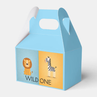 Wild One Jungle Birthday- Safari Animals Favor Boxes