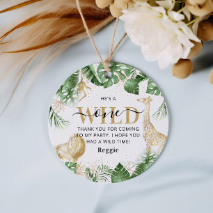 Wild One Jungle Birthday Thank You Favor Tags