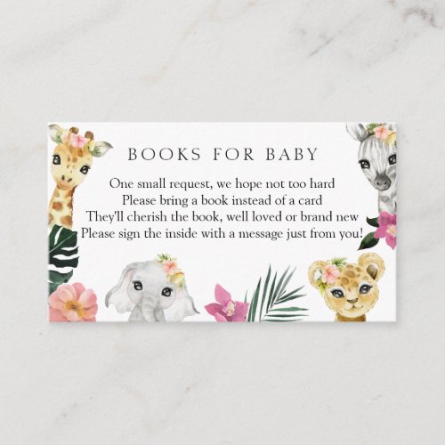 Wild One Jungle Books for Baby Enclosure Card