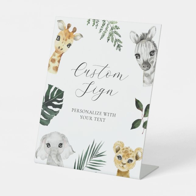 Wild One Jungle Custom Text Sign (Front)