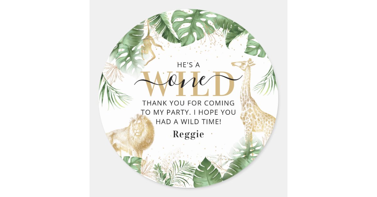 Party Favor Thank You Tag  Wild Animal Prints, Faux Gold Foil