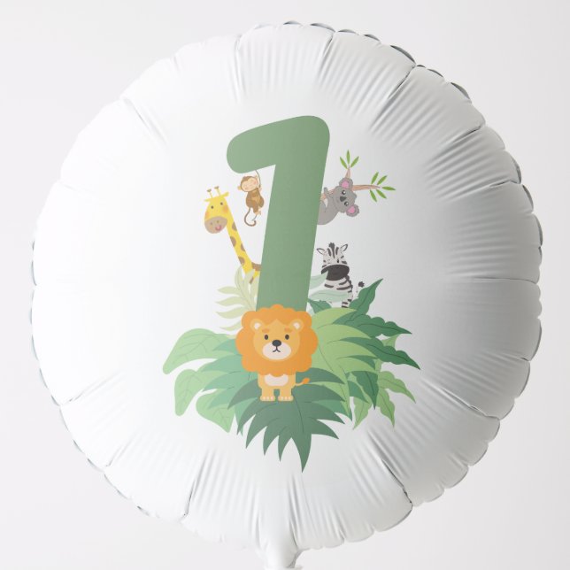 Wild One Jungle Party – 1st Birthday Balloons (Front)