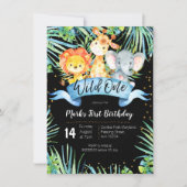 WILD ONE Jungle Party Birthday Invitation card (Front)