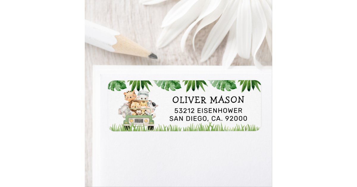 Wild One Jungle Return Address Labels | Zazzle