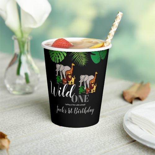 Wild One Jungle Safari 1st Birthday Custom Paper Cups