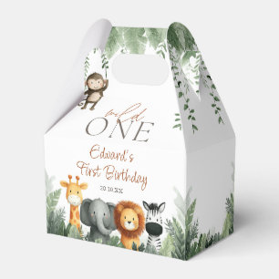Wild One Jungle Safari 1st Birthday Favor Boxes