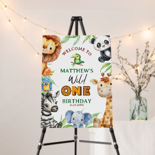 Wild One Jungle Safari 1st birthday Foam Boards