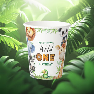 Wild One Jungle Safari 1st birthday Paper Cups