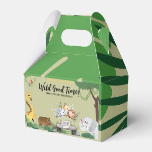 Wild One Jungle Safari 1st Birthday Party Favor Boxes