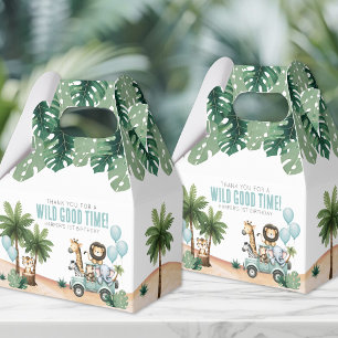 Wild One Jungle Safari 1st Birthday Party Favor Boxes
