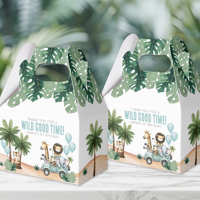 Wild One Jungle Safari 1st Birthday Party Favor Boxes (Wild One Jungle Safari 1st Birthday Party Favor Boxes)