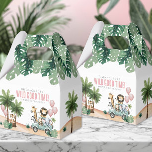 Wild One Jungle Safari 1st Birthday Party Favor Boxes
