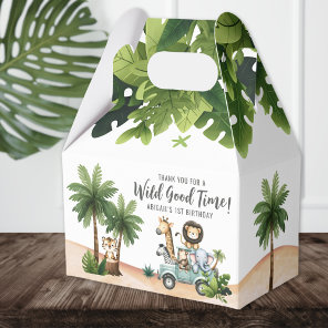 Wild One Jungle Safari 1st Birthday Party Favor Boxes
