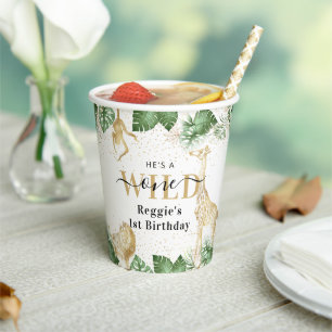 Wild One Jungle Safari 1st Birthday Party Paper Cups