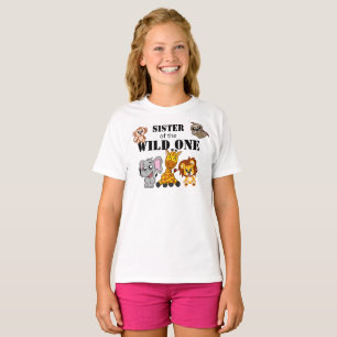 Wild One Jungle Safari 1st Birthday Sister T-Shirt