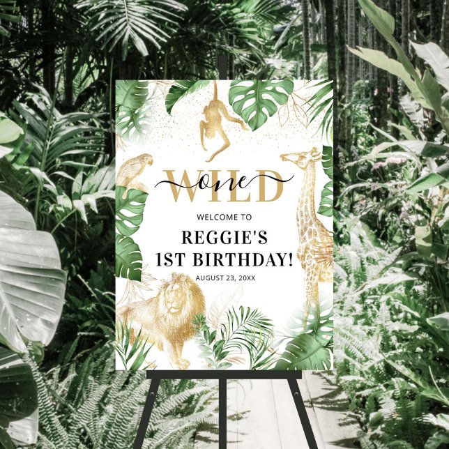 Wild One Jungle Safari 1st Birthday Welcome Sign (Creator Uploaded)