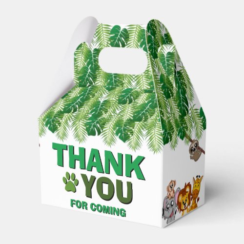 Wild One Jungle Safari Animal Birthday Thank You Favor Boxes