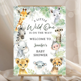 Wild One Jungle Safari Animals Baby Shower Welcome Foam Board