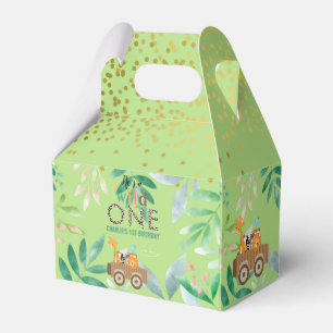 Wild One Jungle Safari Animals Birthday Thank You  Favor Boxes