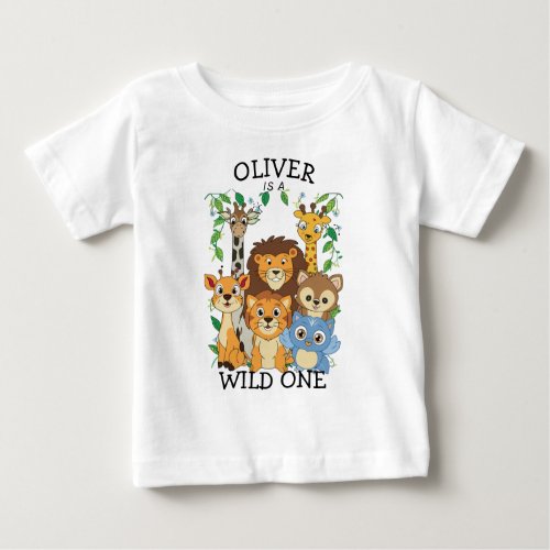 Wild One  Jungle Safari Baby 1st Birthday Cute  Baby T_Shirt