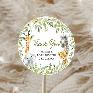 Wild One Jungle Safari Baby Shower  Classic Round Sticker