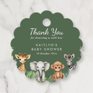 Wild One Jungle Safari Baby Shower Favor Tags