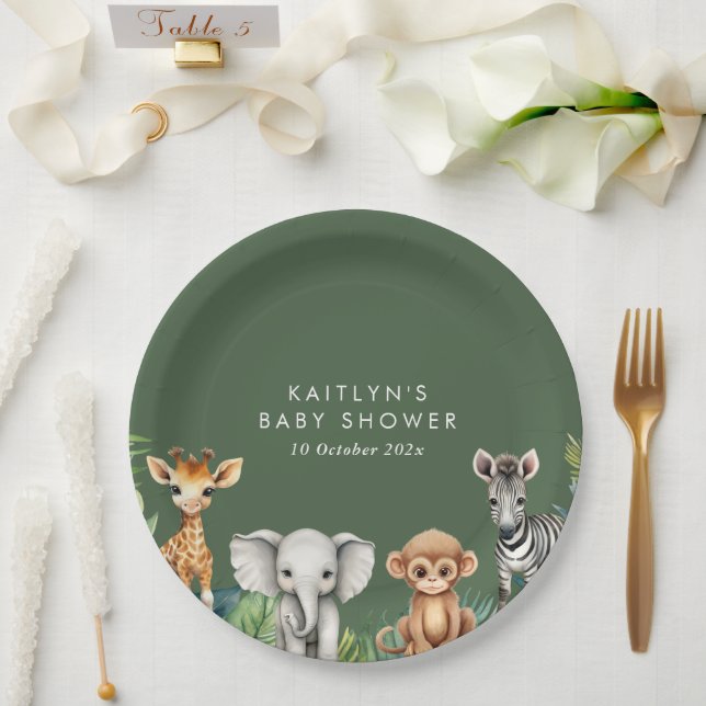 Wild One Jungle Safari Baby Shower Paper Plates (Wedding)