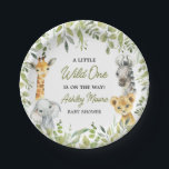 Wild One Jungle Safari Baby Shower  Paper Plates<br><div class="desc">Make your Safari Animals baby shower extra special with these delightful round paper plates! Sturdy yet stylish,  these plates are perfect for serving delicious bites while complementing your theme in the most adorable way.

BS500</div>
