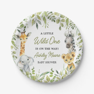 Wild One Jungle Safari Baby Shower  Paper Plates