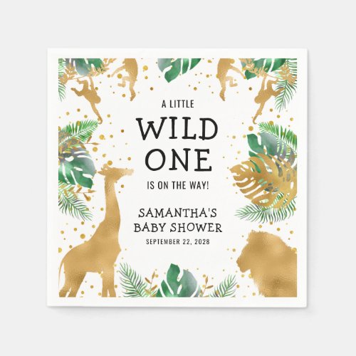 Wild One Jungle Safari Baby Shower Party Napkins