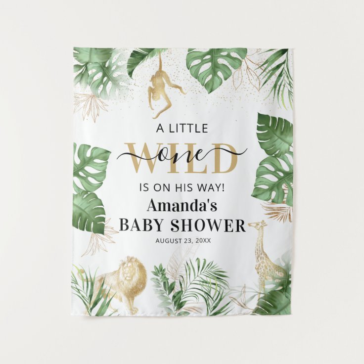 Wild One Jungle/Safari Baby Shower Photo Backdrop Zazzle