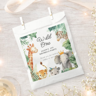 Wild One Jungle Safari Birthday Favor Bag