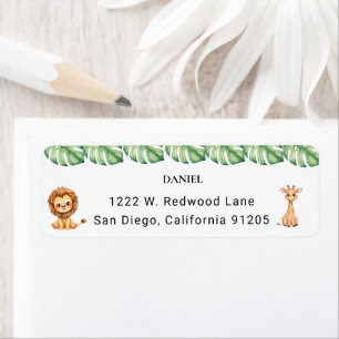 Wild One Jungle Safari Birthday for Boys Label