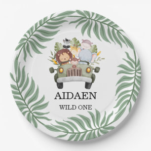 Wild One Jungle Safari Birthday Paper Plates