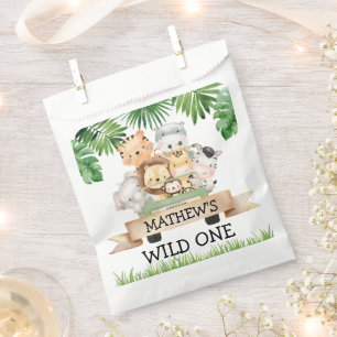 Wild One Jungle Safari Birthday Party Favor Bag