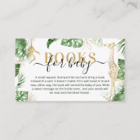 Wild One Jungle Safari Book Request Baby Shower  Enclosure Card