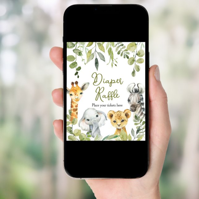 Wild One Jungle Safari Diaper Raffle Poster (Front Digital)