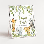 Wild One Jungle Safari Diaper Raffle Poster<br><div class="desc">Make your event special with this Safari Animals Baby Shower with our cute and lovely printable Diaper Raffle Sign featuring adorable Jungle Baby Shower theme. Download,  personalize,  and create lasting memories with this perfect touch for your joyous celebration!

BS500</div>