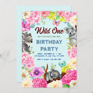 Wild One Jungle Safari Kids Birthday Party Gifts Invitation