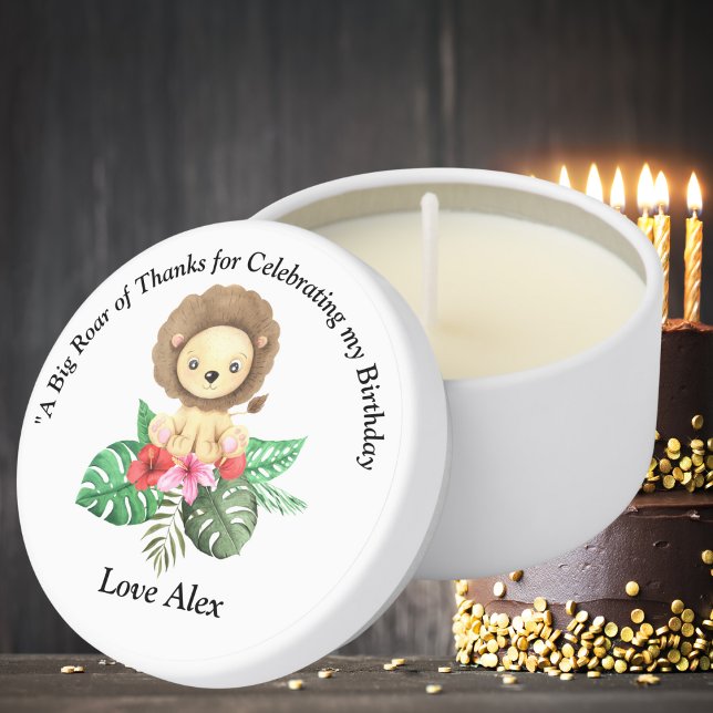 Wild One Jungle Safari Kids Birthday Thank You Mini Candle Favors (Creator Uploaded)