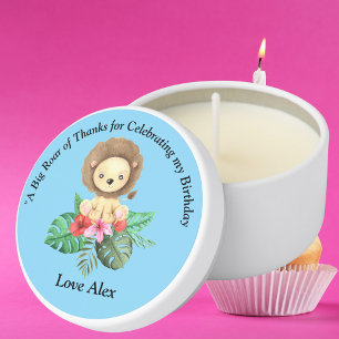 Wild One Jungle Safari Kids Birthday Thank You Mini Candle Favors
