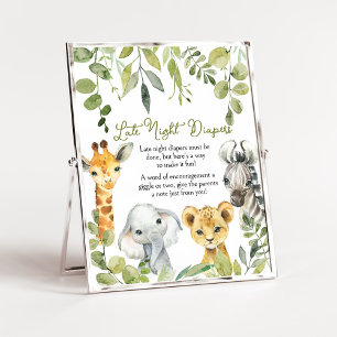 Wild One Jungle Safari Late Night Diapers Poster
