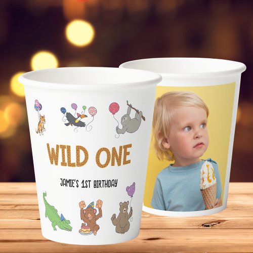 Wild One Jungle Safari Theme 1st Birthday Paper Cups