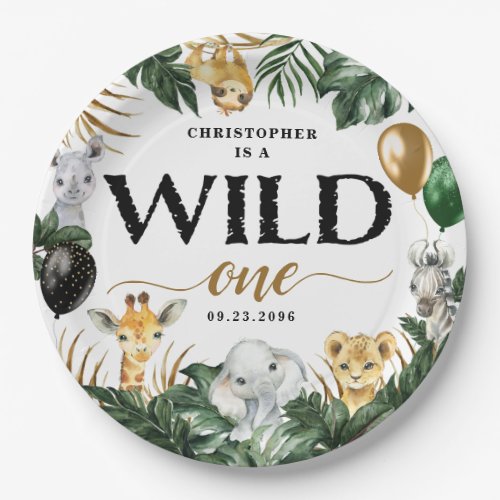 Wild One Jungle Safari Themed 1st Birthday Paper P Paper Plates