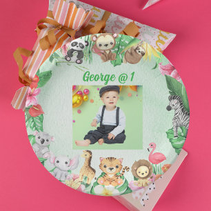 Wild One Jungle Safari Themed 1st Birthday Party Paper Plates