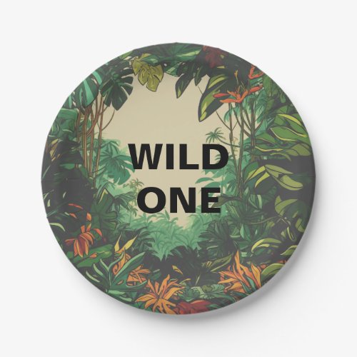 Wild One Jungle Safari Themed Paper Plates