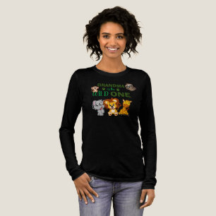 Wild One Jungle Safari Zoo Animal Grandma Birthday Tri-Blend Shirt